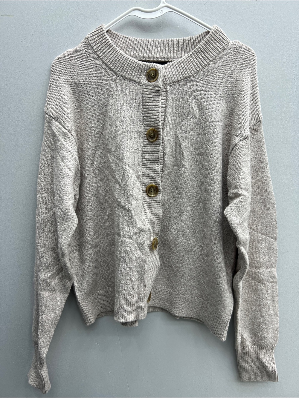 Banana Republic Neutral Beige Button-Front Cardigan